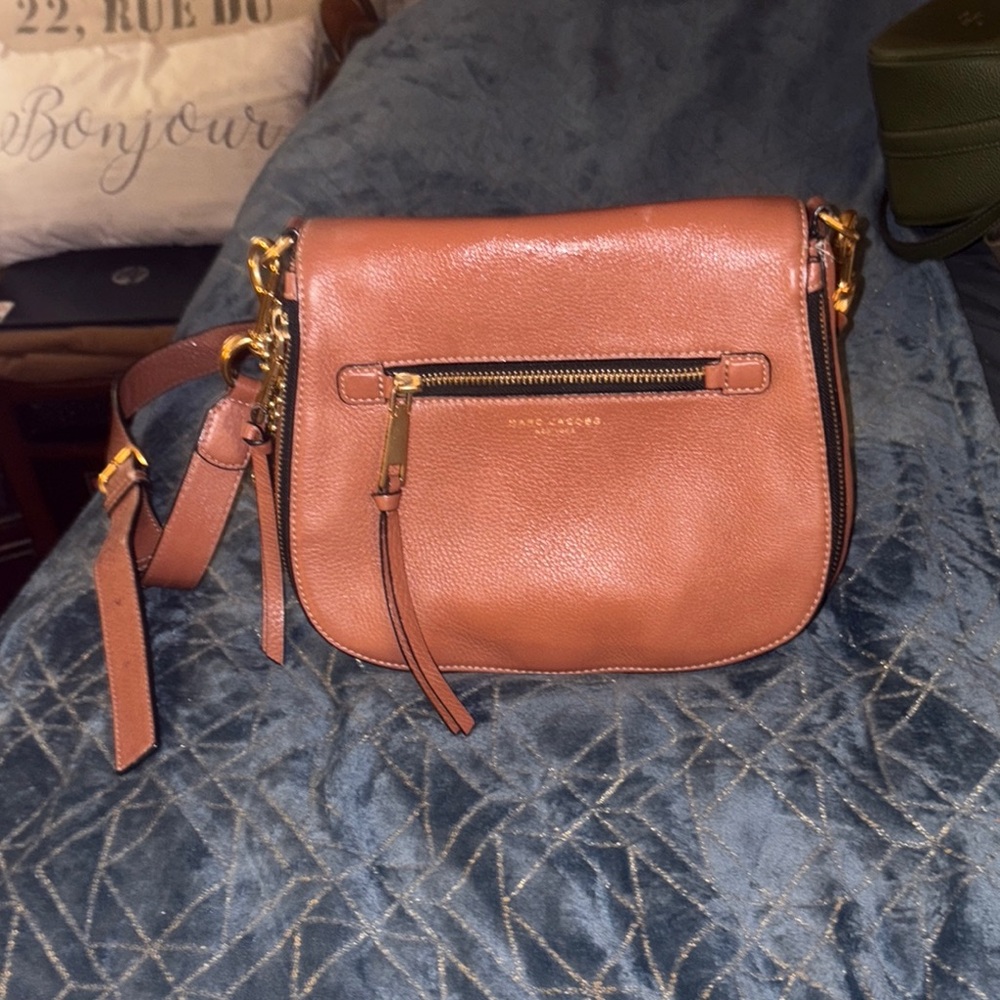 Marc Jacobs Brown Crossbody Bag with Saddle Design